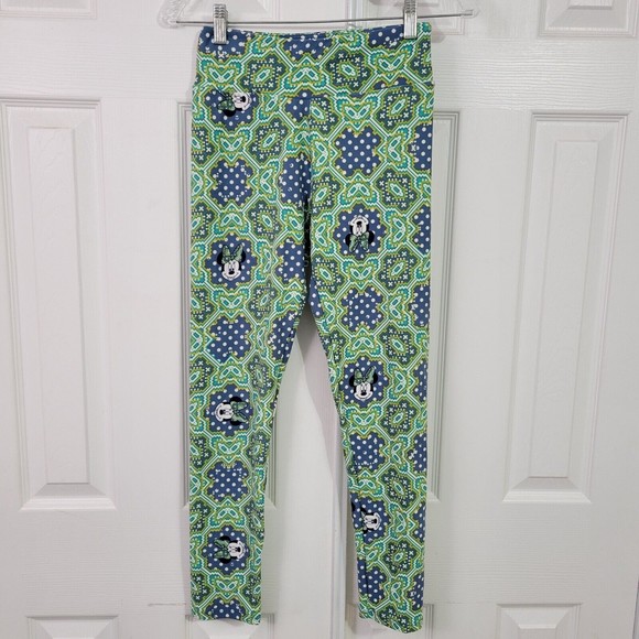 LuLaRoe Pants - LuLaRoe Mini Mouse Leggings OS Green Blue Disney Pull-on Comfort